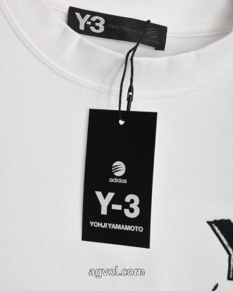 Y-3/胸元の定番アルファベット柄高密度ビロード刺繍ロゴロゴ長袖Tシャツ 1