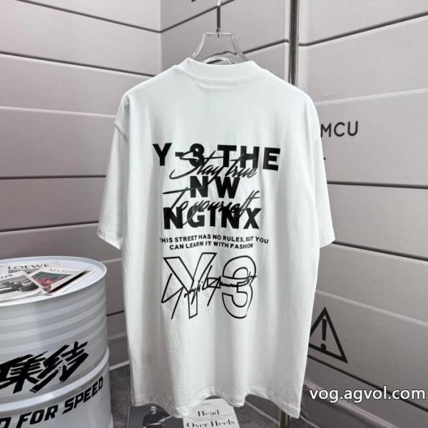 Y 3シンプルサインアルファベット半袖Tシャツ男女同型 0