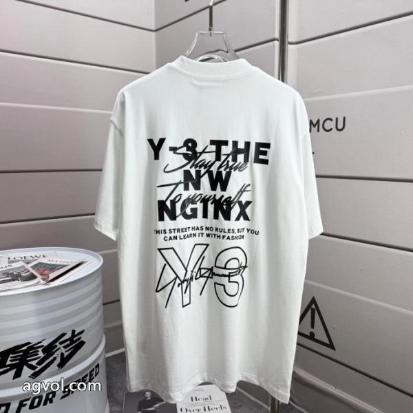 Y 3シンプルサインアルファベット半袖Tシャツ男女同型 2