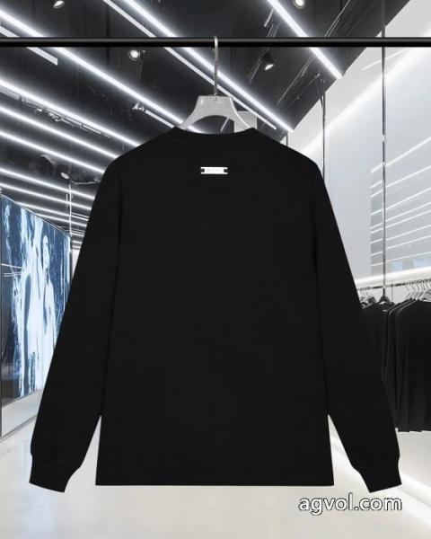 Y-3秋冬新作胸もと定番アルファベット柄ヘッダー丸首長袖Tシャツ 5